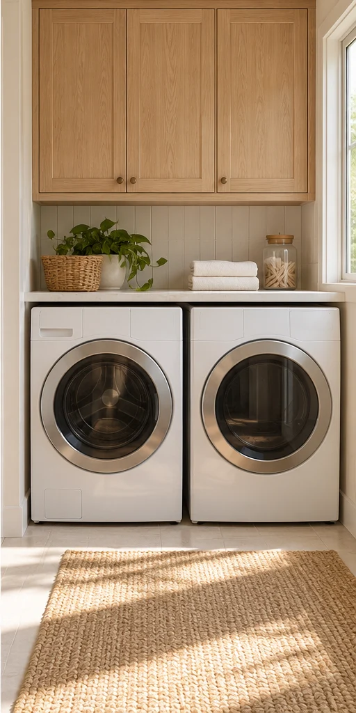 Illustrative front-loading washer and dryer